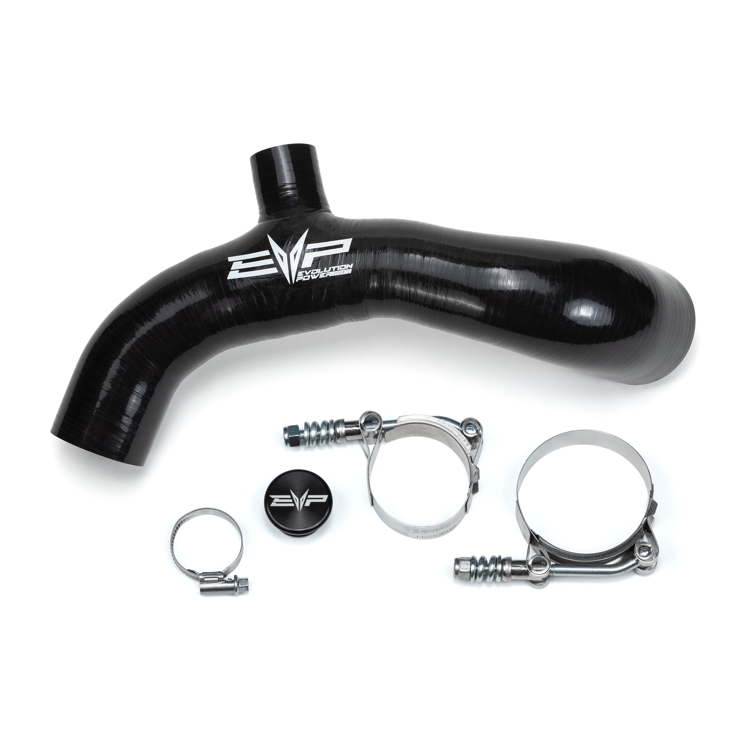 EVP five-ply silicone charge tube for 2018+ Can-Am Maverick X3 Turbo base (no intercooler) - Black