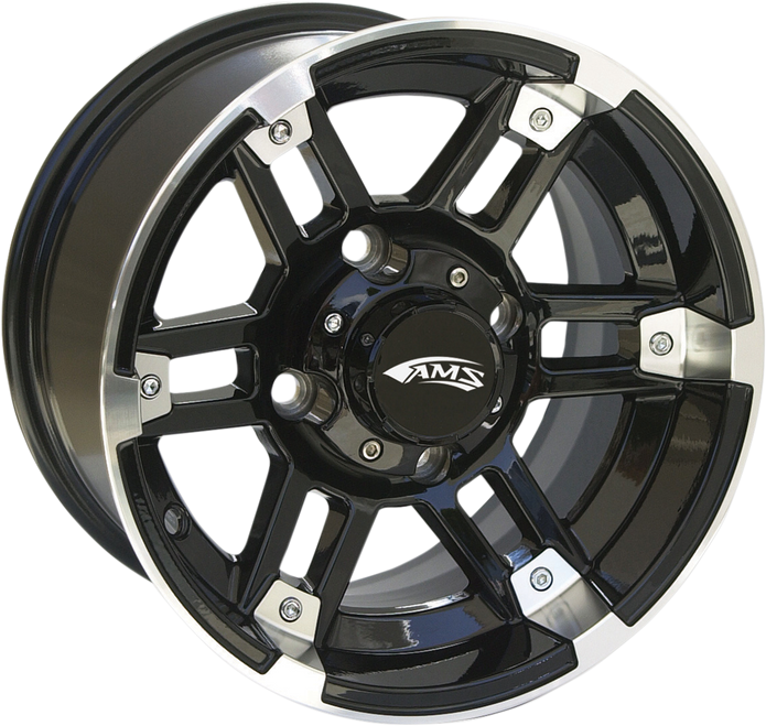 AMS Wheel - Roll'n 104 - Front/Rear - Machined Black - 12x7 - 4/156 - 4+3 2748-031AB