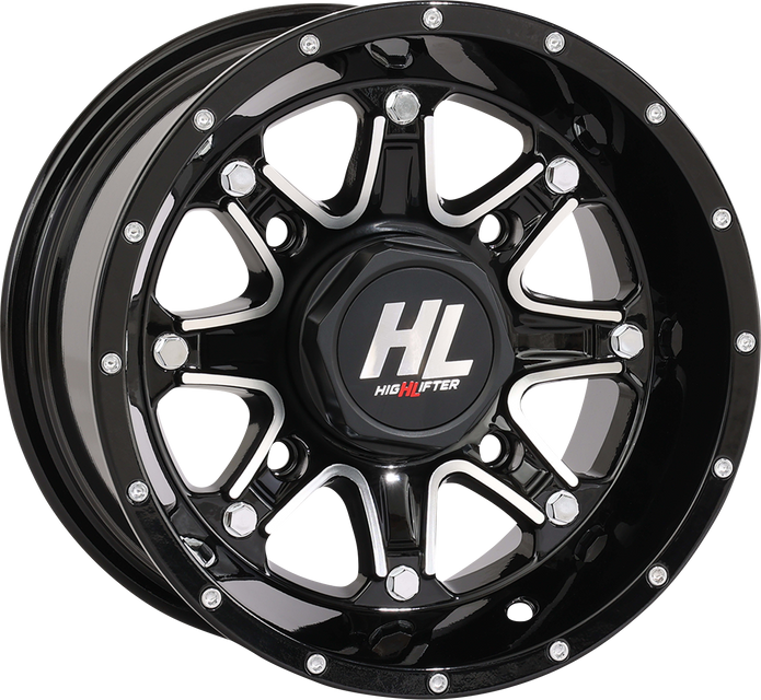HIGH LIFTER Wheel - HL4 - Front/Rear - Gloss Black w/Machined - 12x7 - 4/110 - 4+3 (+10 mm) 12HL04-1110
