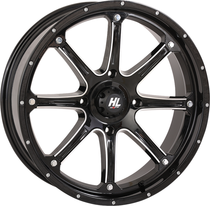 HIGH LIFTER Wheel - HL4 - Front/Rear - Gloss Black w/Machined - 14x7 - 4/110 - 4+3 (+10 mm) 14HL04-1110