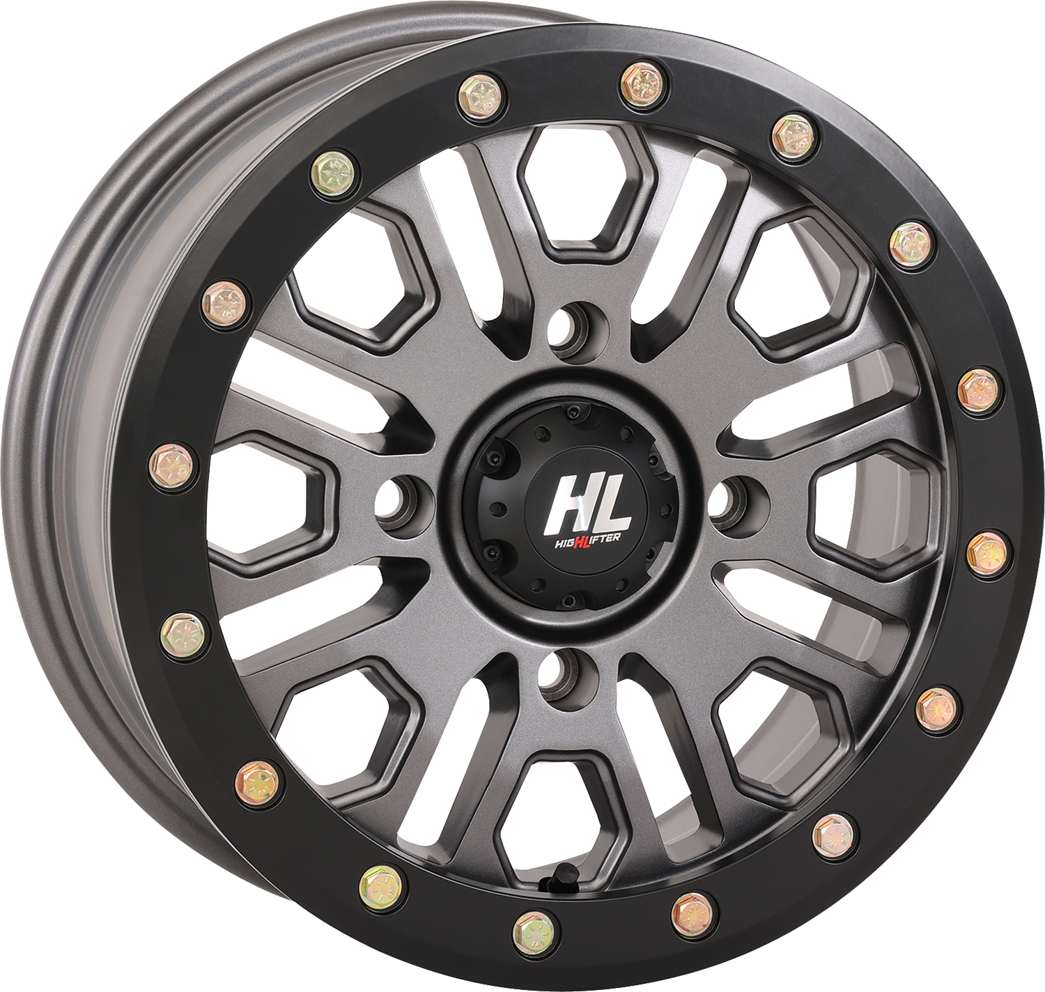 HIGH LIFTER Wheel - HL23 Beadlock - Front/Rear - Gun Metal Gray - 15x7 - 4/137 - 5+2 (+38 mm) 15HL23-1537