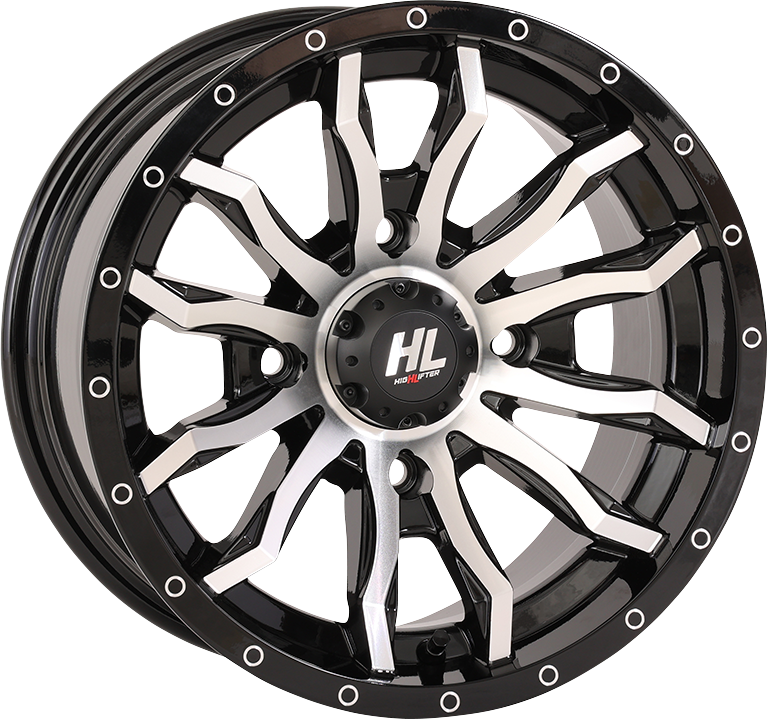 HIGH LIFTER Wheel - HL21 - Front/Rear - Gloss Black w/Machined - 22x7 - 4/156 - 4+3 (+10 mm) 22HL21-1156