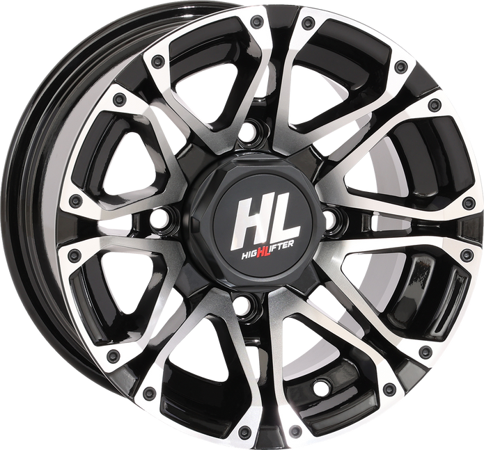 HIGH LIFTER Wheel - HL3 - Front/Rear - Gloss Black w/Machined - 12x7 - 4/156 - 4+3 (+5 mm) 12HL03-1156