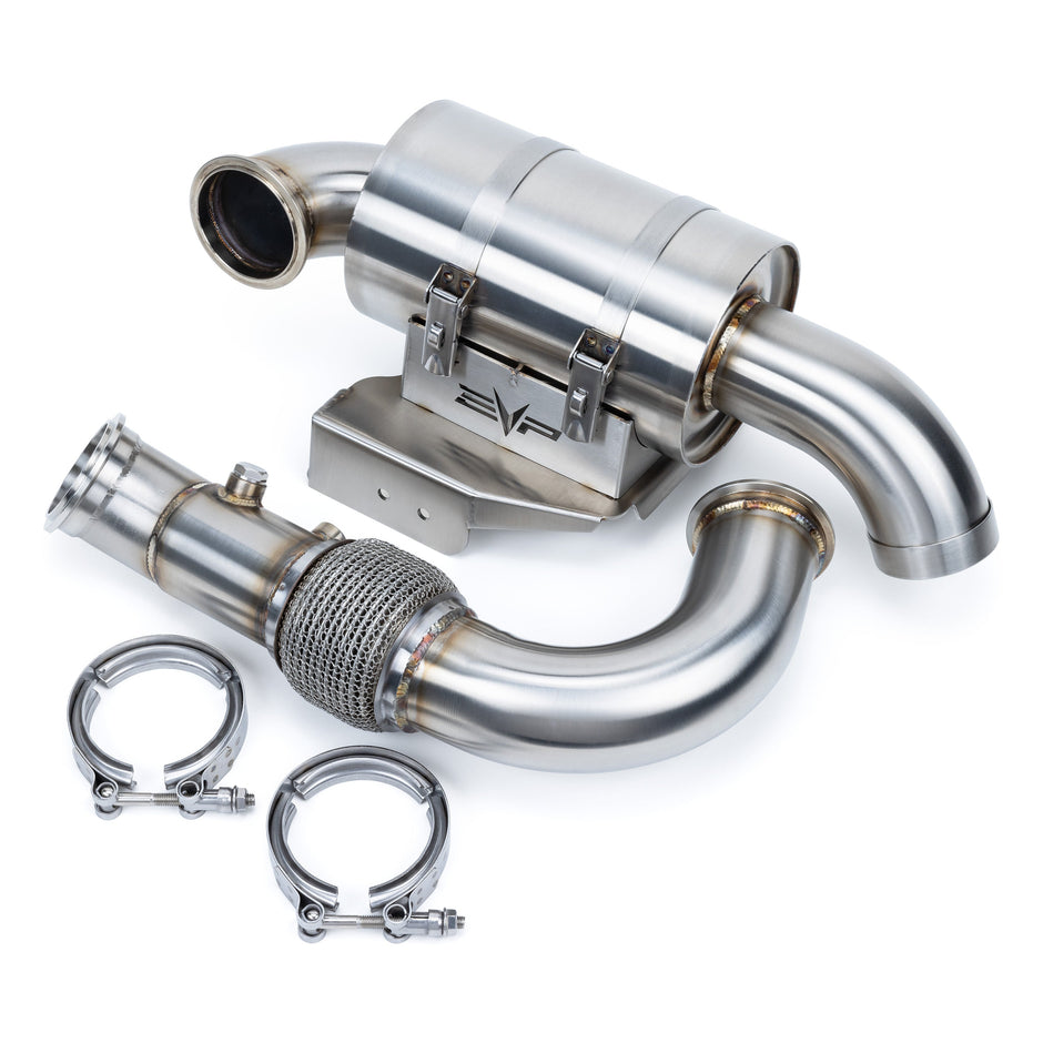 EVP 930 Series exhaust for Can-Am Maverick R — handcrafted 304 stainless, 3" downpipe