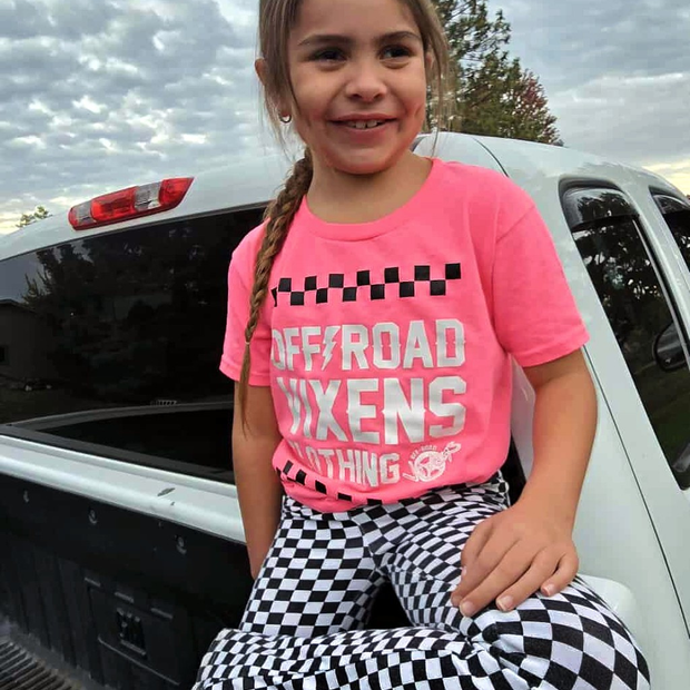 Youth Checked out Tee - Neon Pink