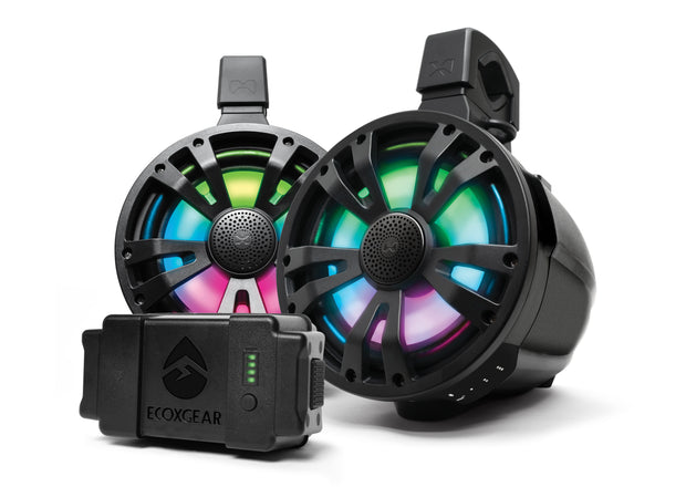 Extrmtower 2 Pk 8  Spkr 1 Amp Spkr + Btry  1 Non Amp Blk