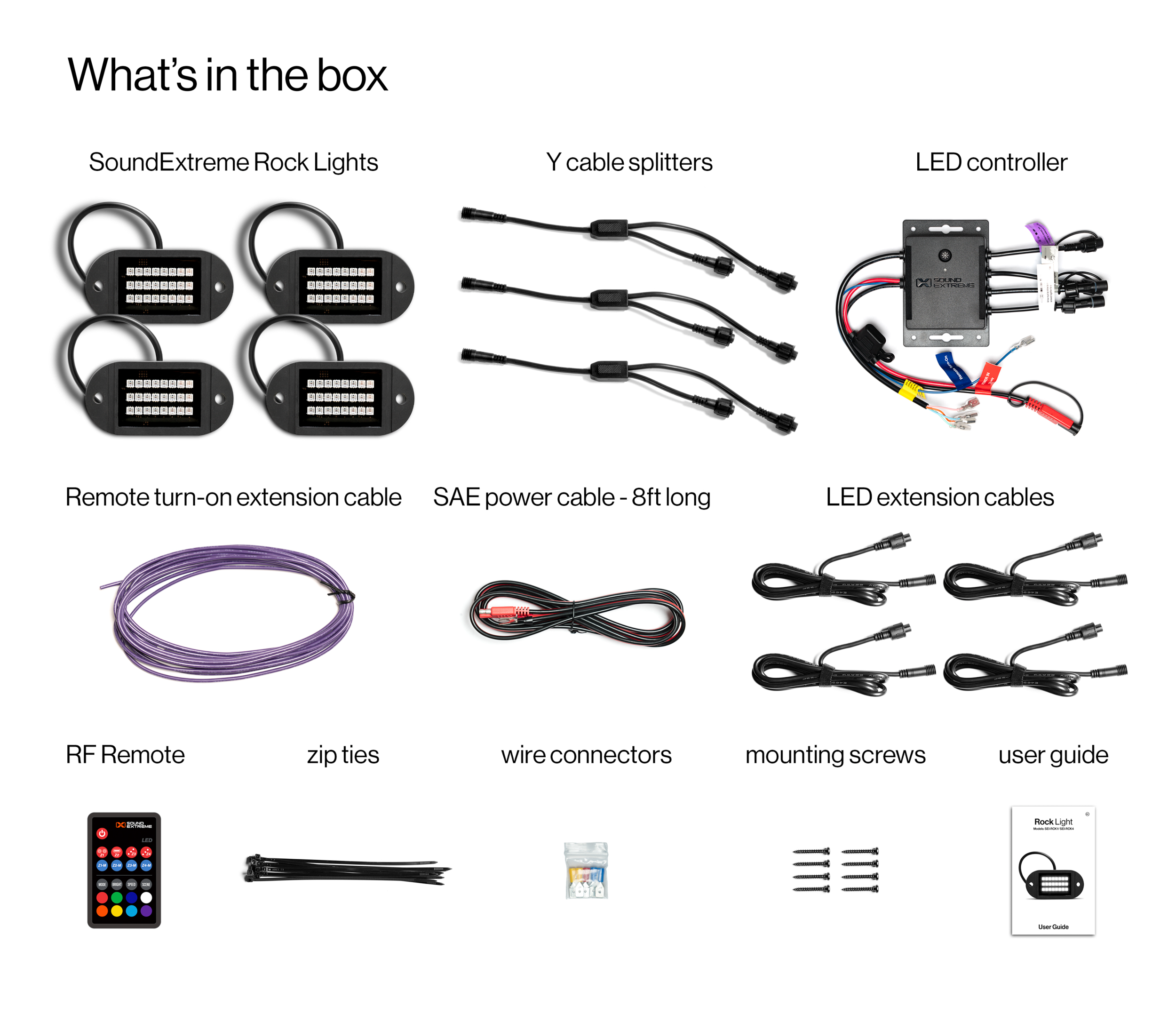 X4 Rock Lights + Contoller X4 24 Led Rock + Controller
