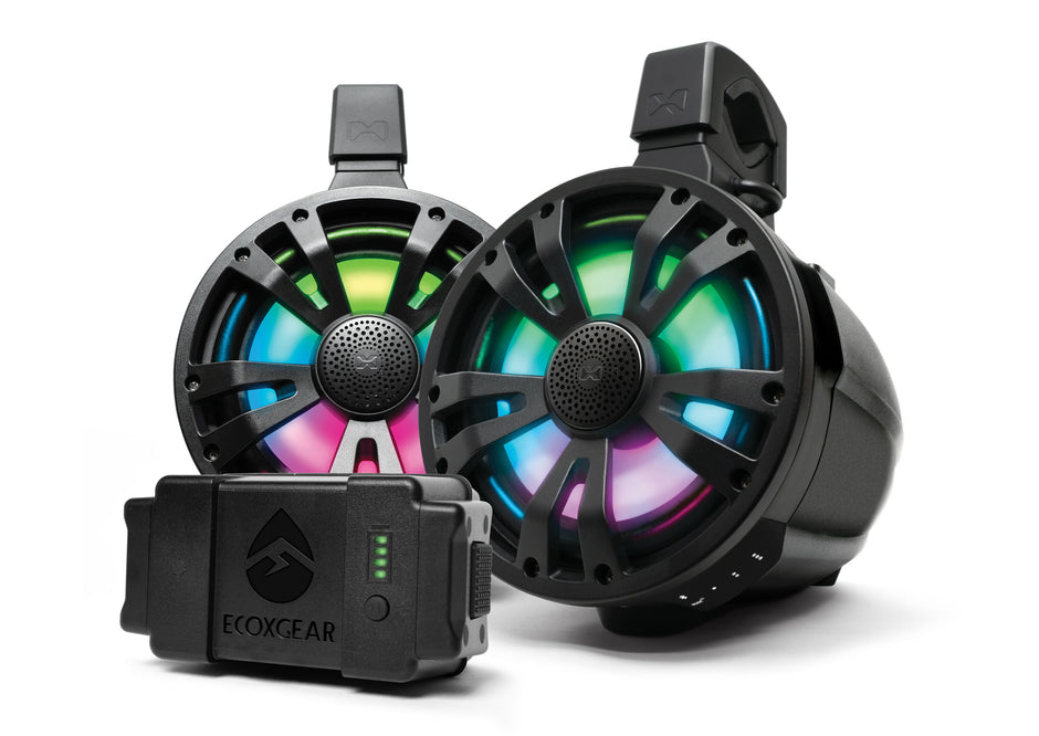 Extrmtower 2 Pk 8  Spkr 1 Amp Spkr + Btry  1 Non Amp Blk