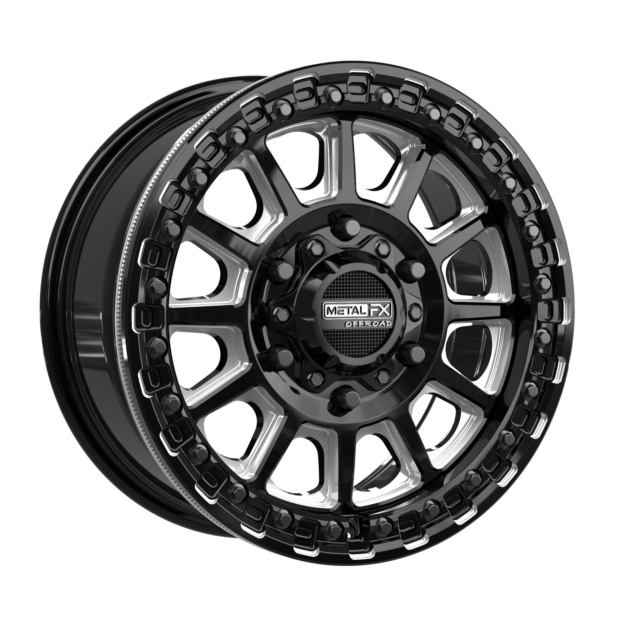 Rampage 6R Beadlock | Gloss Black Contrast Cut
