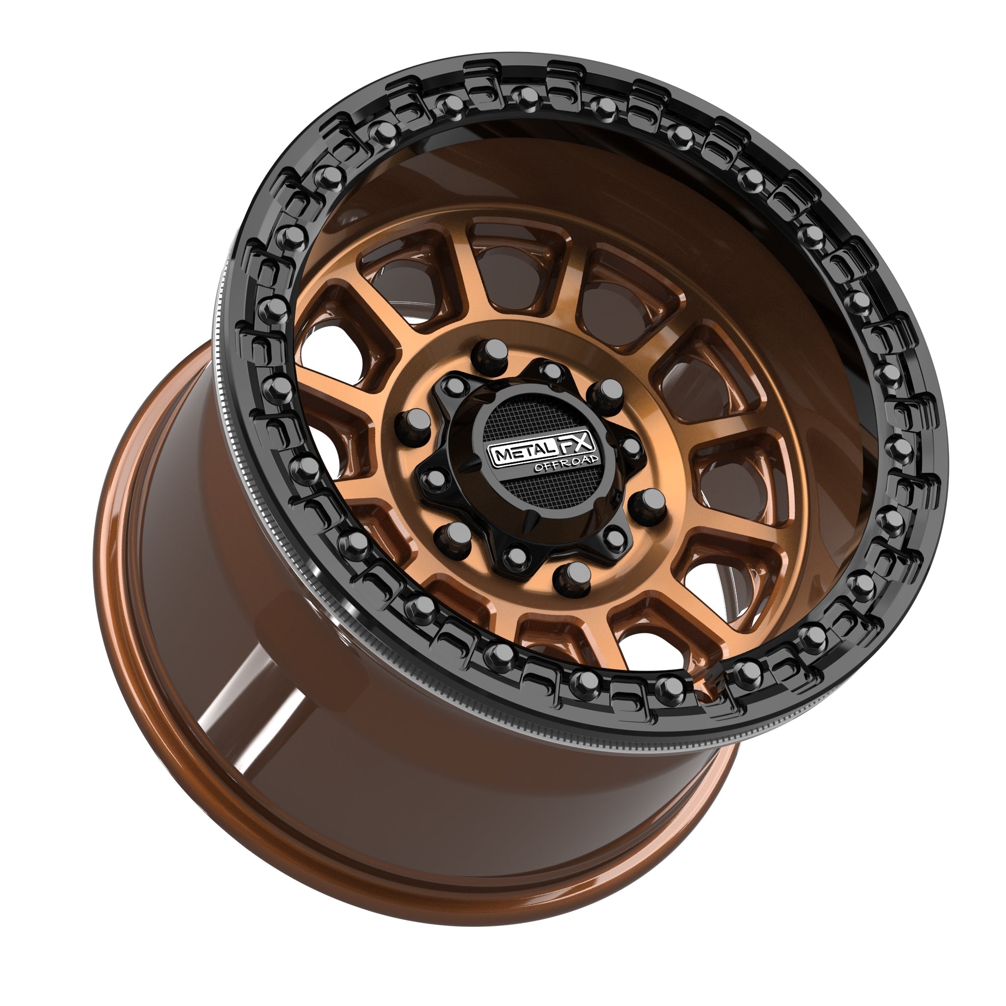 Rampage 6R Beadlock | Smoked Bronze w/ Gloss Black Ring