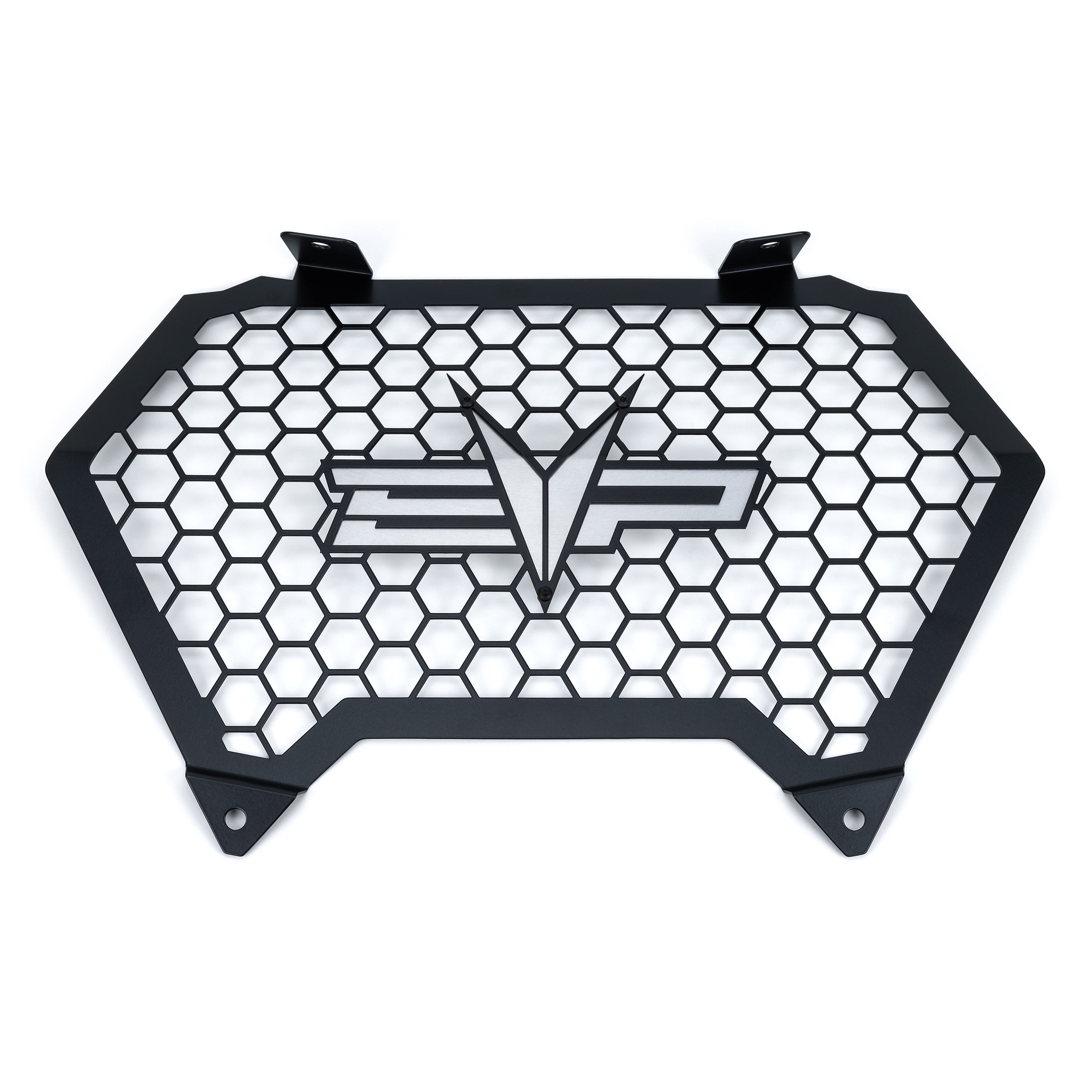 EVP front grille for Can-Am Maverick R — 5052 aluminum with brushed backing plate
