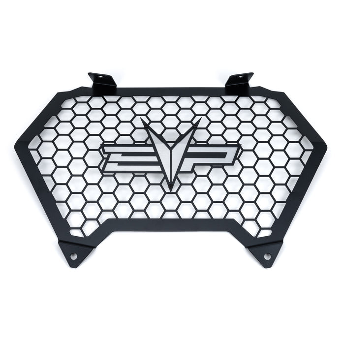 EVP front grille for Can-Am Maverick R — 5052 aluminum with brushed backing plate