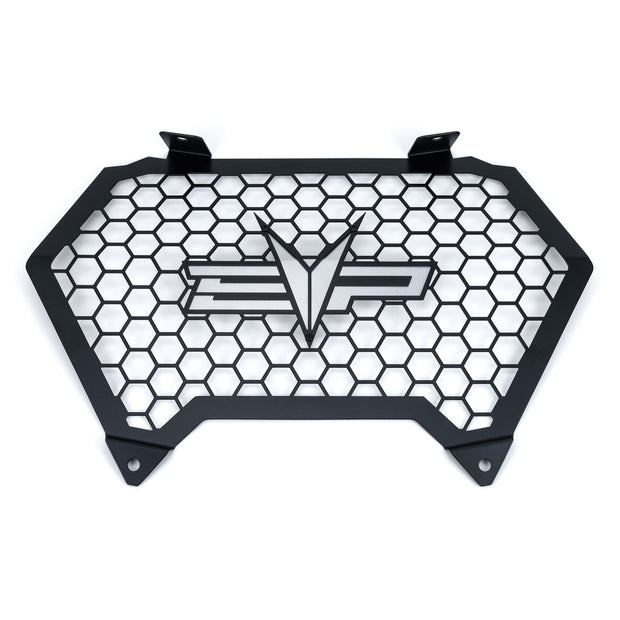 EVP front grille for Can-Am Maverick R — 5052 aluminum with brushed backing plate