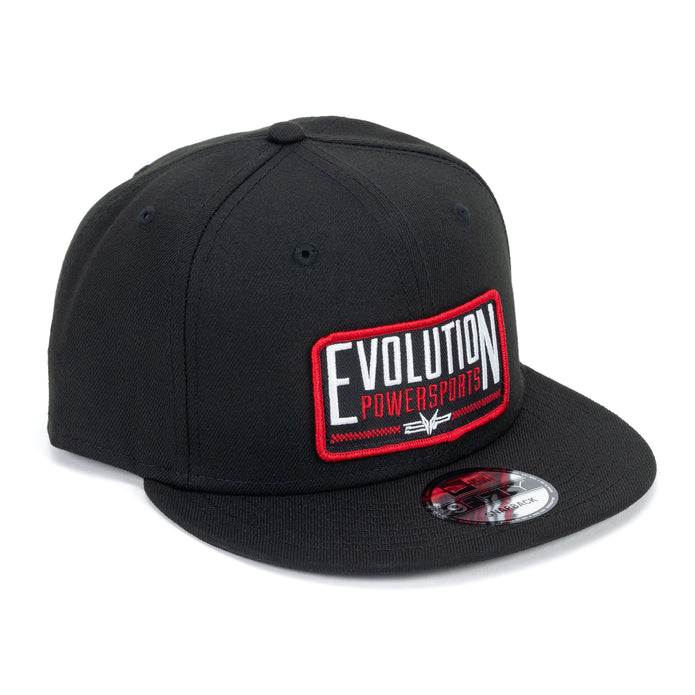 Black canvas EVP snapback hat with EVP patch