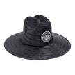 EVP Black Checkered Sun Hat - straw brim with drawstring