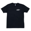 Black T-shirt with EVP logo on front left chest and large Badass logo on back