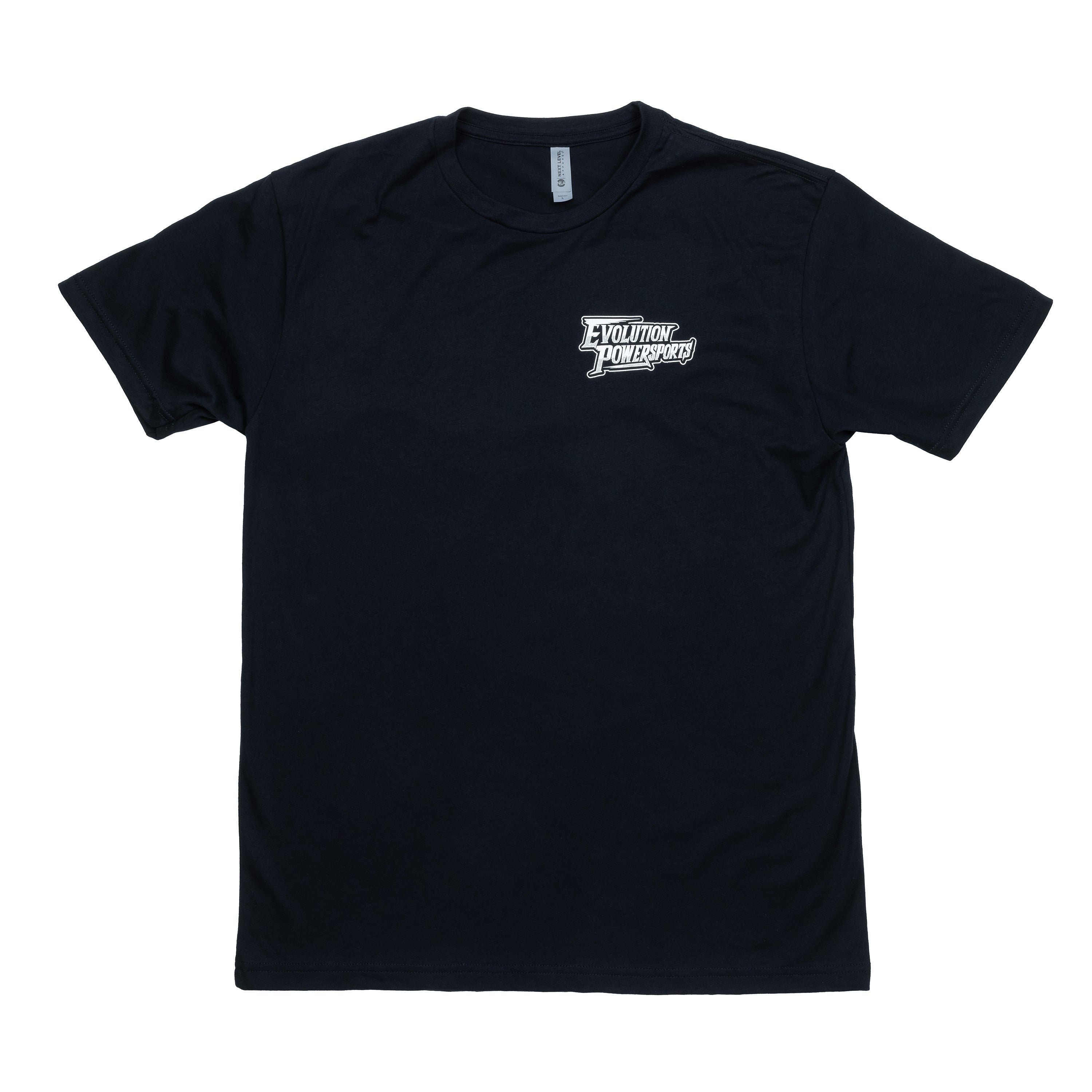 EVP We Raise Winners T-Shirt — front left chest logo and retro race back design