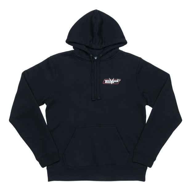 Black EVP Shift Hoodie with EVP Race Logo on front and back