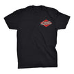 Black Heritage Speed Shop T-shirt with Evolution Powersports logo on front and back