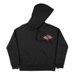 EVP Heritage Speed Shop hoodie — black with retro logo on front and back
