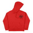 EVP Checkered Race hoodie — black or EVP red, logo on front and back