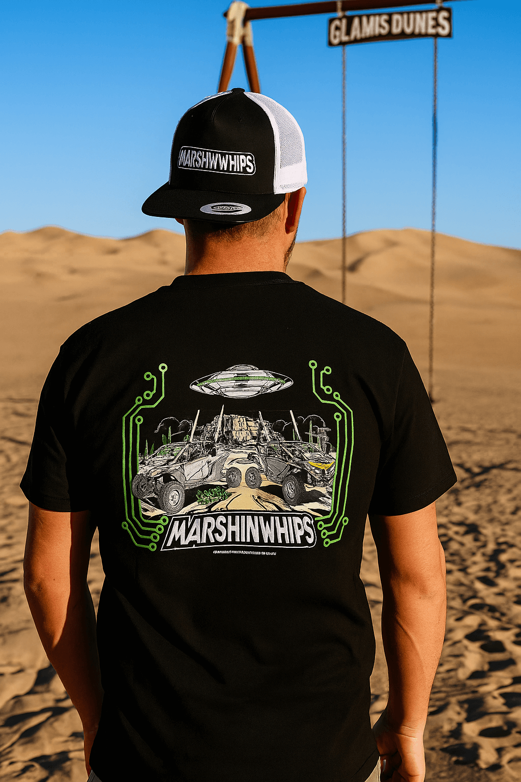 Marshin Whips Black & Green UFO T-Shirt