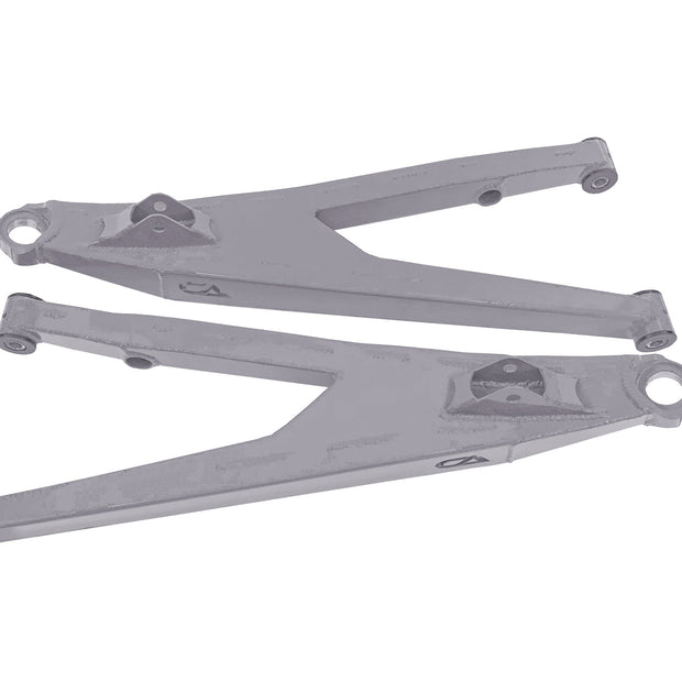 Can-Am Maverick X3 Upper Boxed Control Arms are laser cut from 4130 chromoly then CNC broke for quality and accuracy. Comes complete with 25% larger bushings installed to decrease wear and increase bushing life. Made with TIVAR® a high quality UHMW-PE material and is resistant to most all chemicals and conditions.