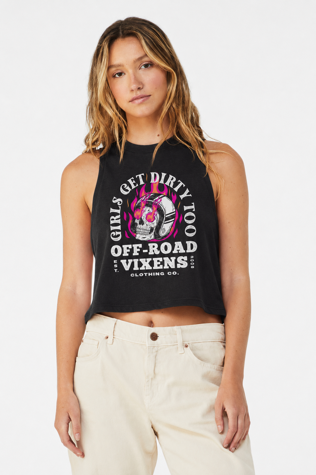 Moto Head Cropped Muscle Tank