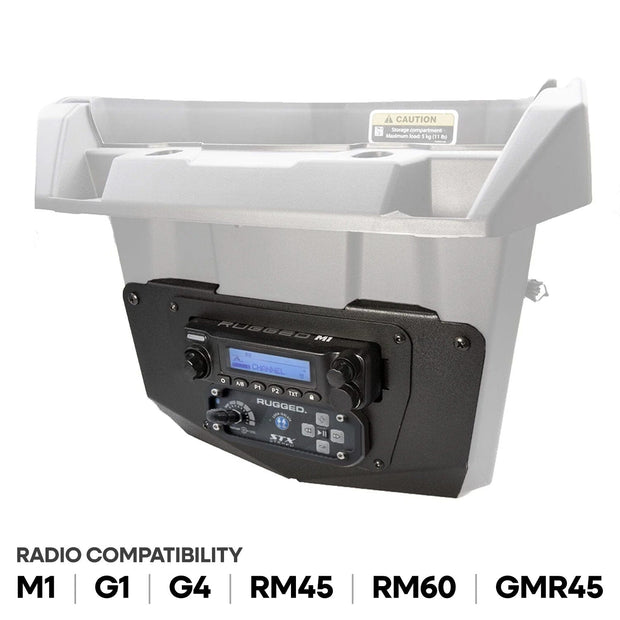 Can-Am Commander and Maverick - Glove Box Multi-Mount Kit for Rugged UTV Radios and Intercoms Rugged M1/G1/G4/RM45/RM60/GMR45 with Switch Holes