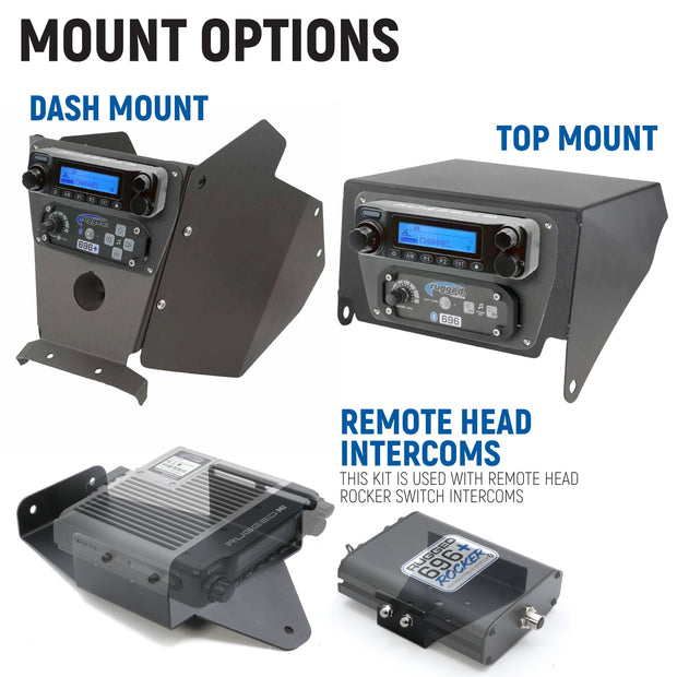 Can-Am Maverick X3 Complete Communication Kit with Bluetooth Intercom and 2-Way Radio 696 PLUS Remote Head / G1 GMRS / Remote Head Mount Kit