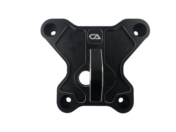 Polaris RZR Turbo S Billet Rear Pull Plate / Radius Rod Plate When we thought up the interchangeable pull plate, we were greeted with overwhelming success and a real game changer solution for many people in the market. However, we still had a vast majority of people who just simply wanted a more basic and affordable option. They didn't need the versatility that came with our interchangeable plate