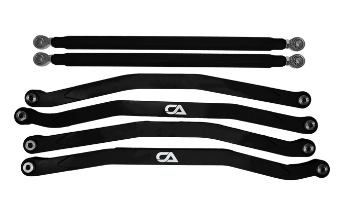 Billet High-Clearance Radius Rods for Maverick X3 by CA Tech, Non-Pocketed, Black