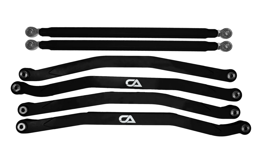 Billet High-Clearance Radius Rods for Maverick X3 by CA Tech, Non-Pocketed, Black