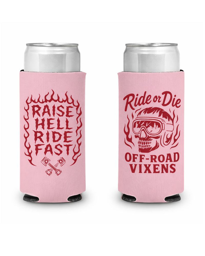 Raise Hell Slim Can Koozie - Blush