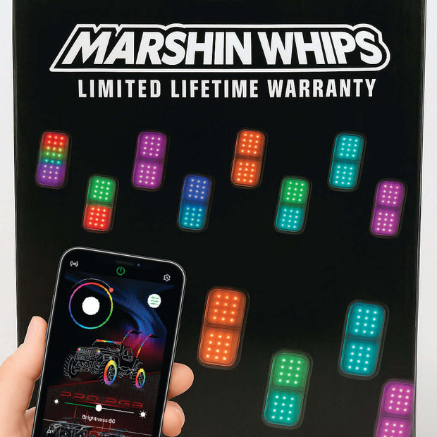 Marshin Whips Rosewell X-2 Billet 16-Pack Personalized Rock Light (Kit)