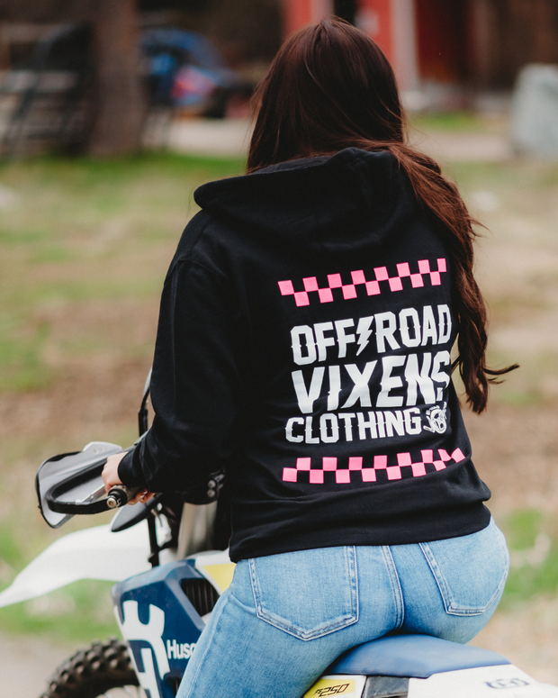 Checked Out Unisex Zip Hoodie - Black