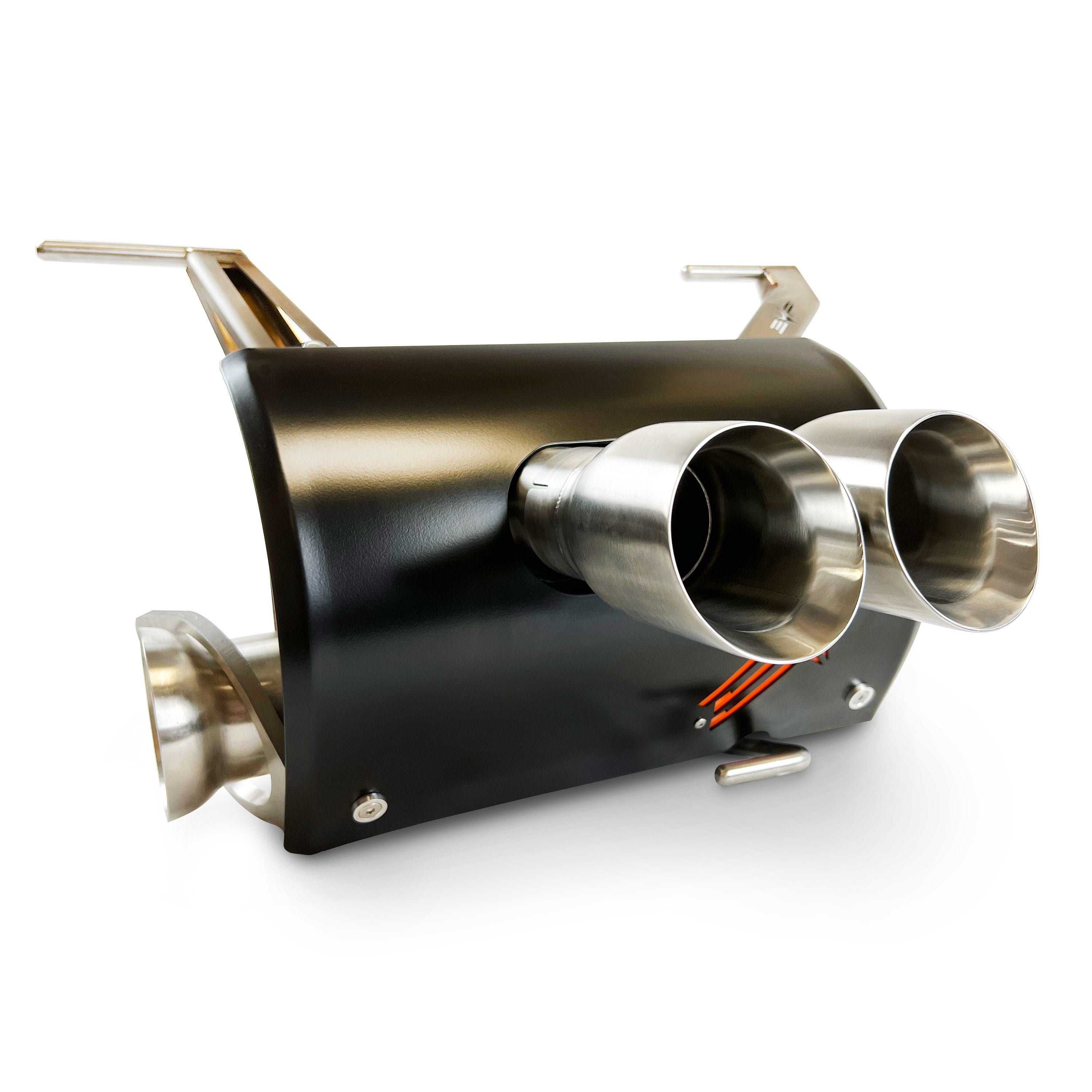 Polaris RZR Pro R Magnum Twin-Exit Exhaust, brushed stainless with twin tips