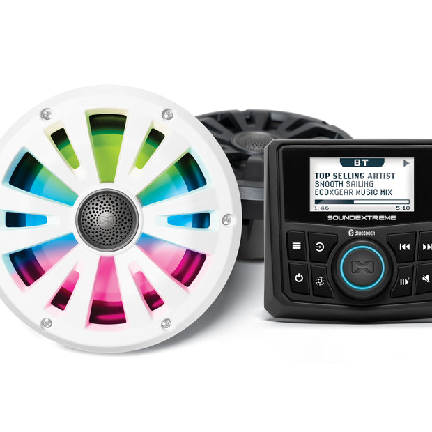 Marine Gauge Radio Led Controller 2 6.5" Speakers
