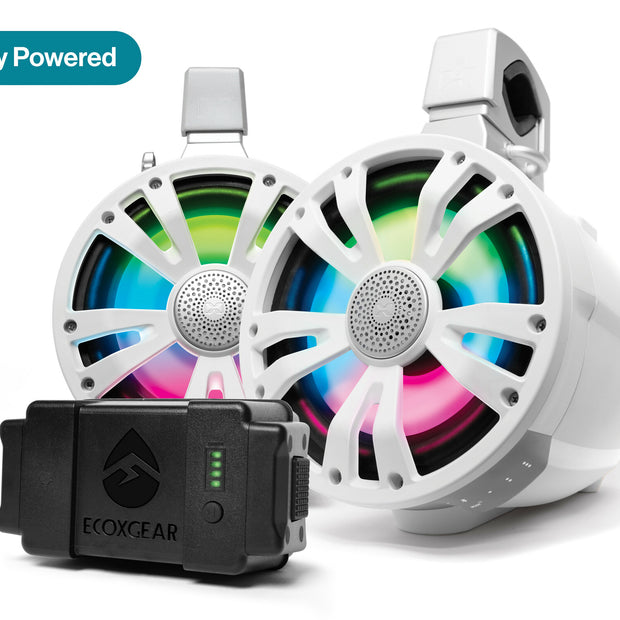 Extrmtower 2 Pk 8  Spkr Spkr + Btry  1 Non Amp Wht