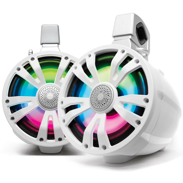 Extrmtower 2 Pk 8  Spkr 2 Amp 1 Amp + 1 Non Amp Spkr Wht