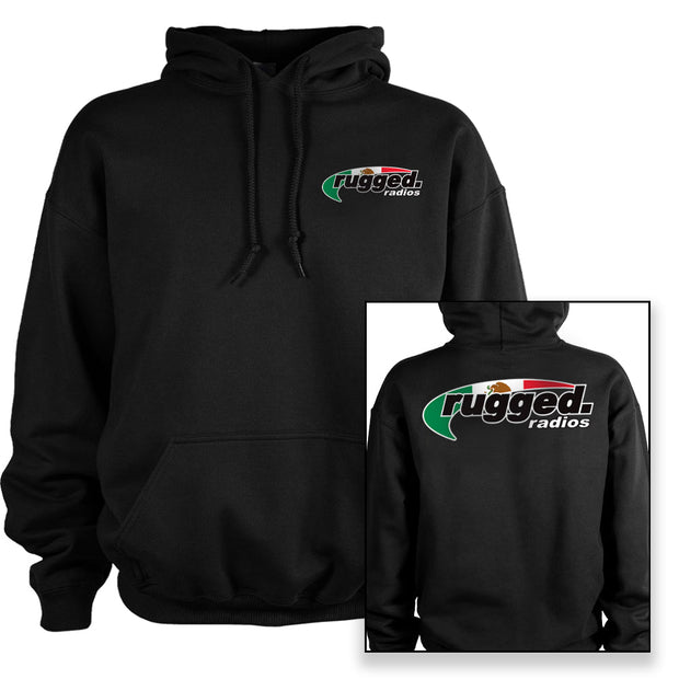 Rugged Radios MEXICAN FLAG Pullover Hoodie - Black SM