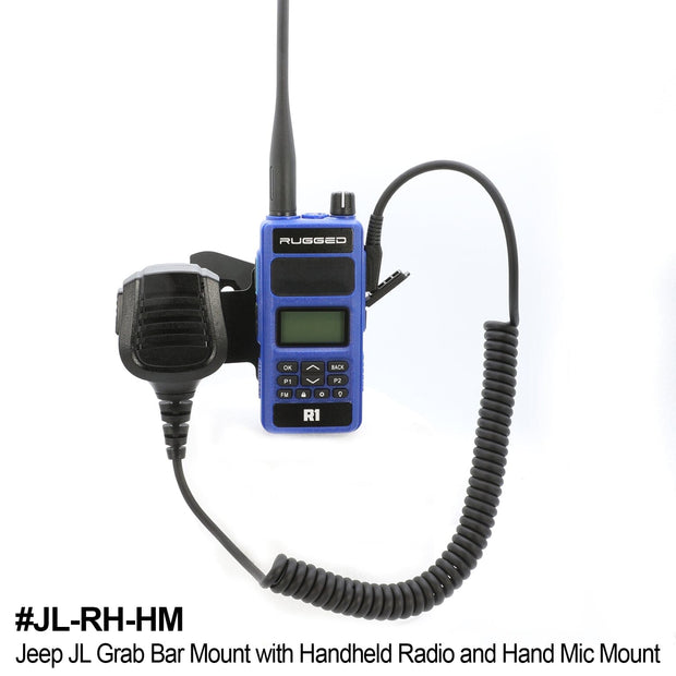 Handheld Radio Grab Bar Mount for Jeep JK JKU and JL - Fits R1 / V3 / GMR2 / GMR2 PLUS / RH-5R radios JL - Radio/Hand Mic Mount