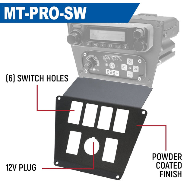 Lower Accessory Panel for Polaris RZR PRO XP RZR Turbo R and RZR PRO R Dash Mount Radio and Intercom SPOD Switch Panel