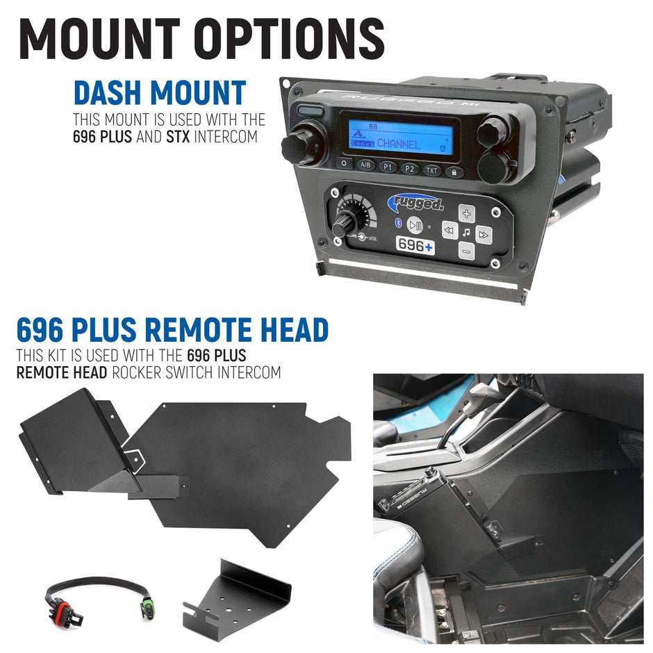 Polaris RZR PRO XP - Turbo R - Pro R - Complete Communication Kit with Bluetooth Intercom and 2-Way Radio 696 PLUS / G1 GMRS / Dash Mount