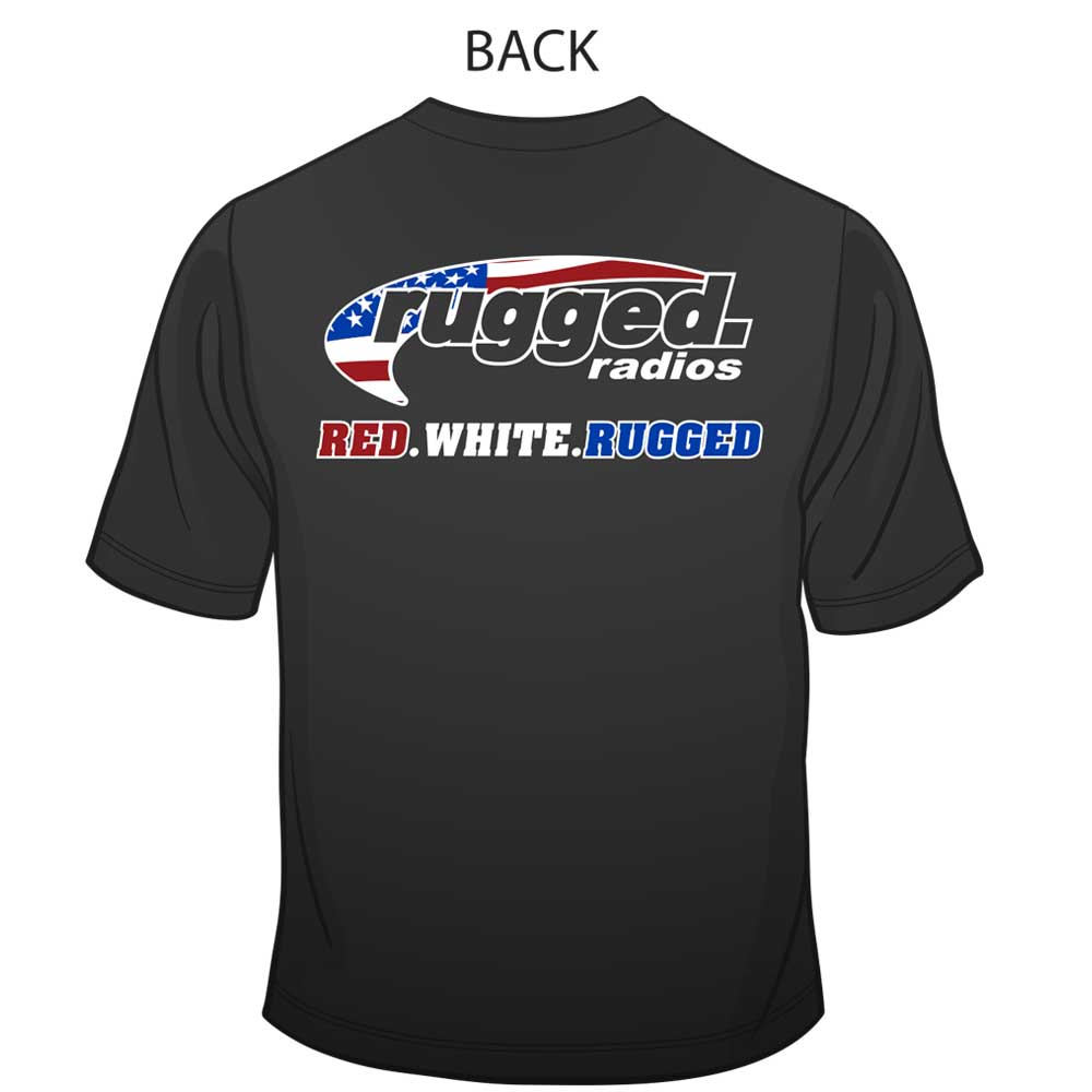 Rugged Radios AMERICAN FLAG T-Shirt - Black Extra Large