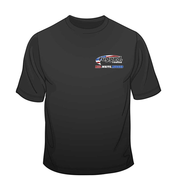 Rugged Radios AMERICAN FLAG T-Shirt - Black Extra Large