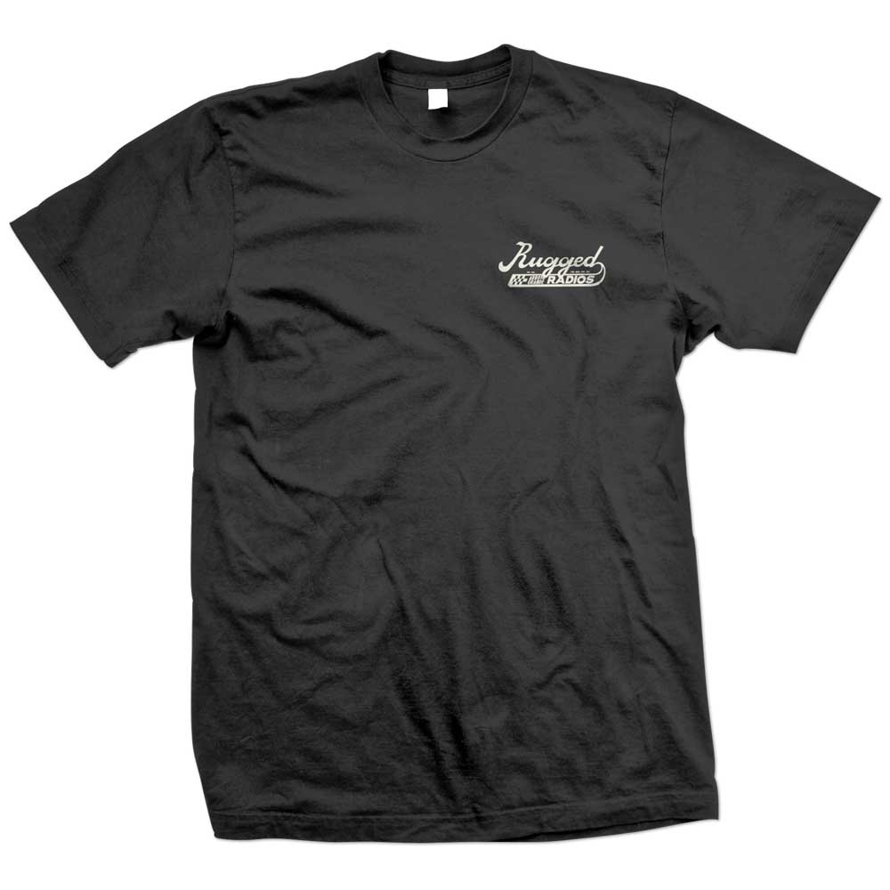 Rugged Radios SCRIPT T-Shirt - Black Extra Large