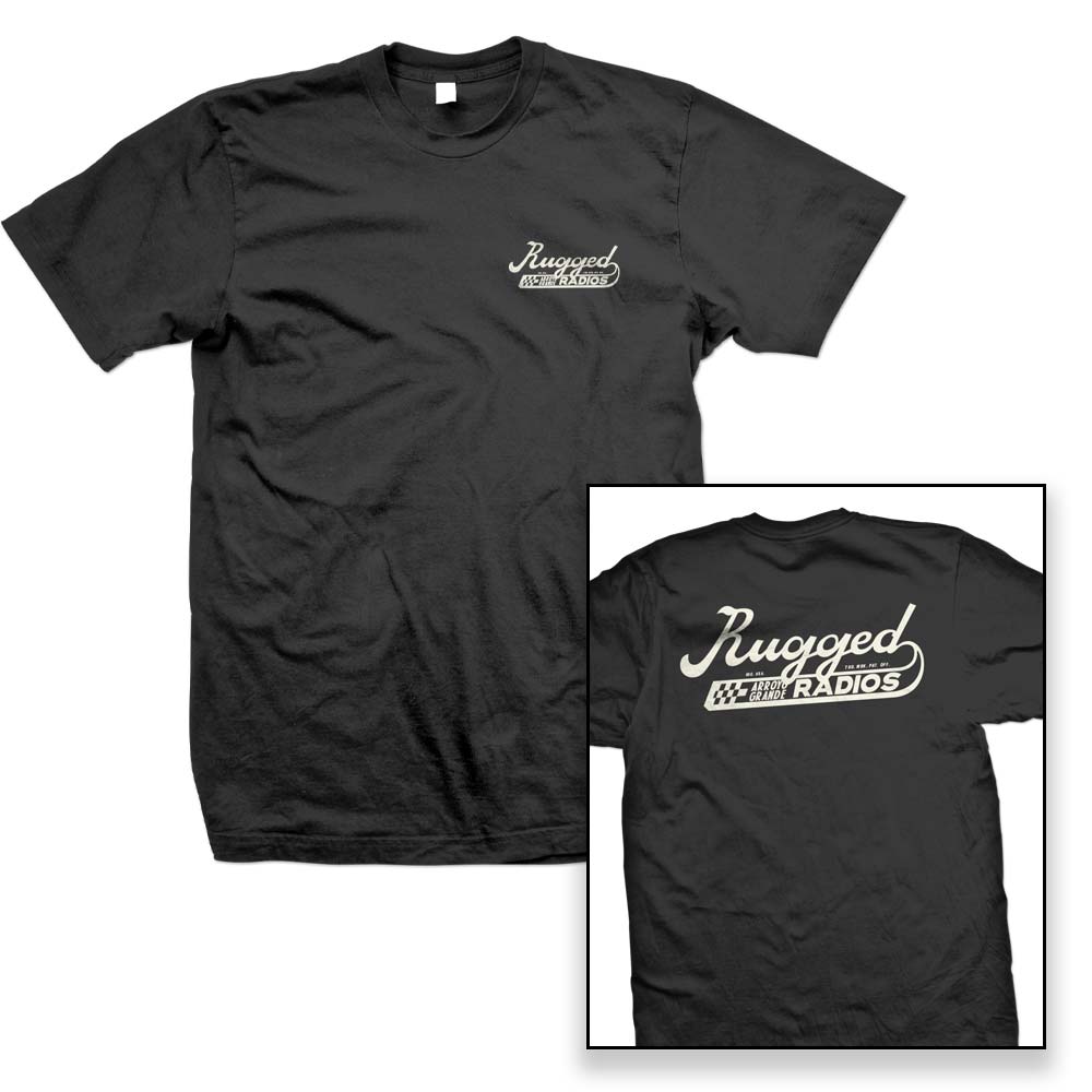 Rugged Radios SCRIPT T-Shirt - Black XXXL