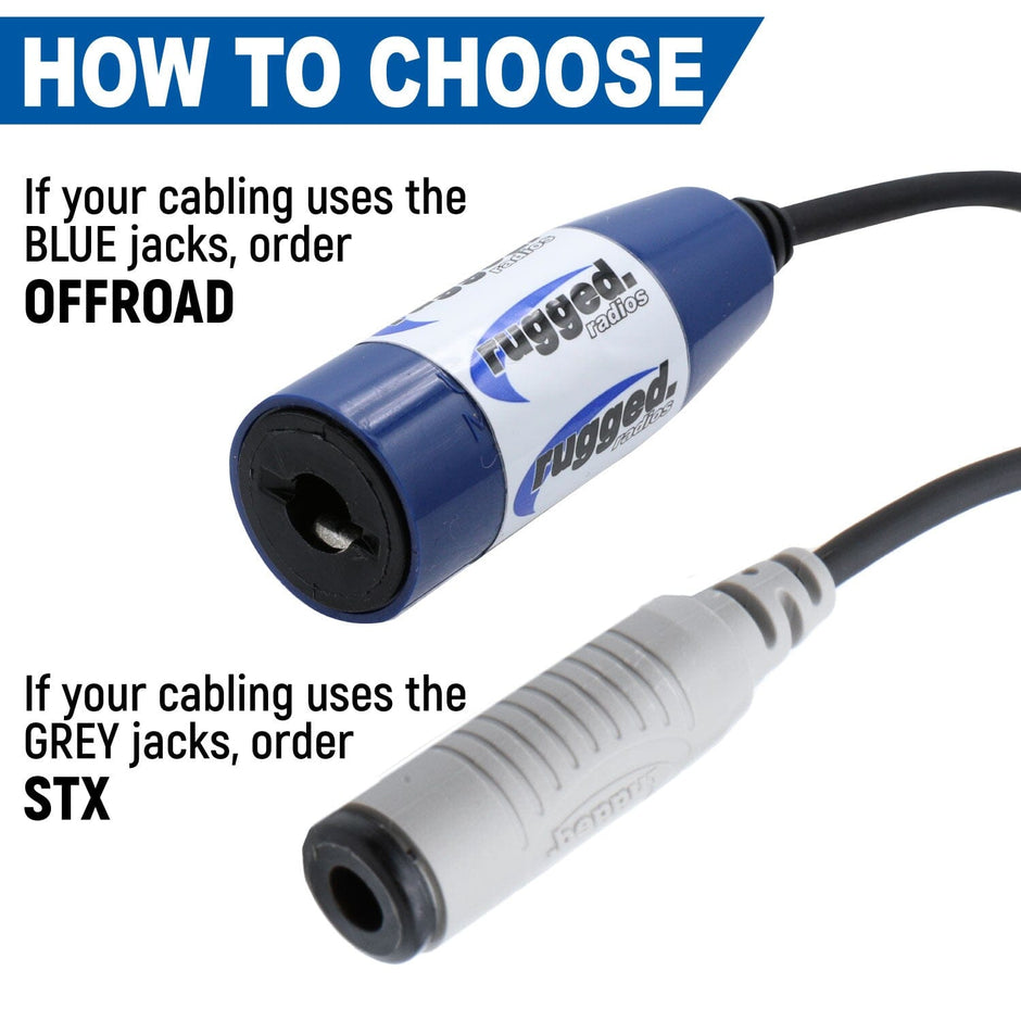 Single Headset / Helmet Jack Flush Mount for Blue Offroad Cable - CLEARANCE STX Stereo