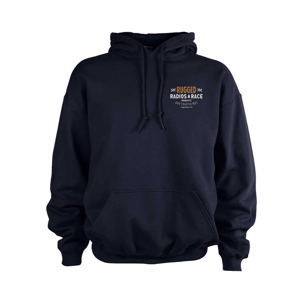 Rugged Radios VINTAGE RACE Pullover Hoodie - Navy Blue Medium